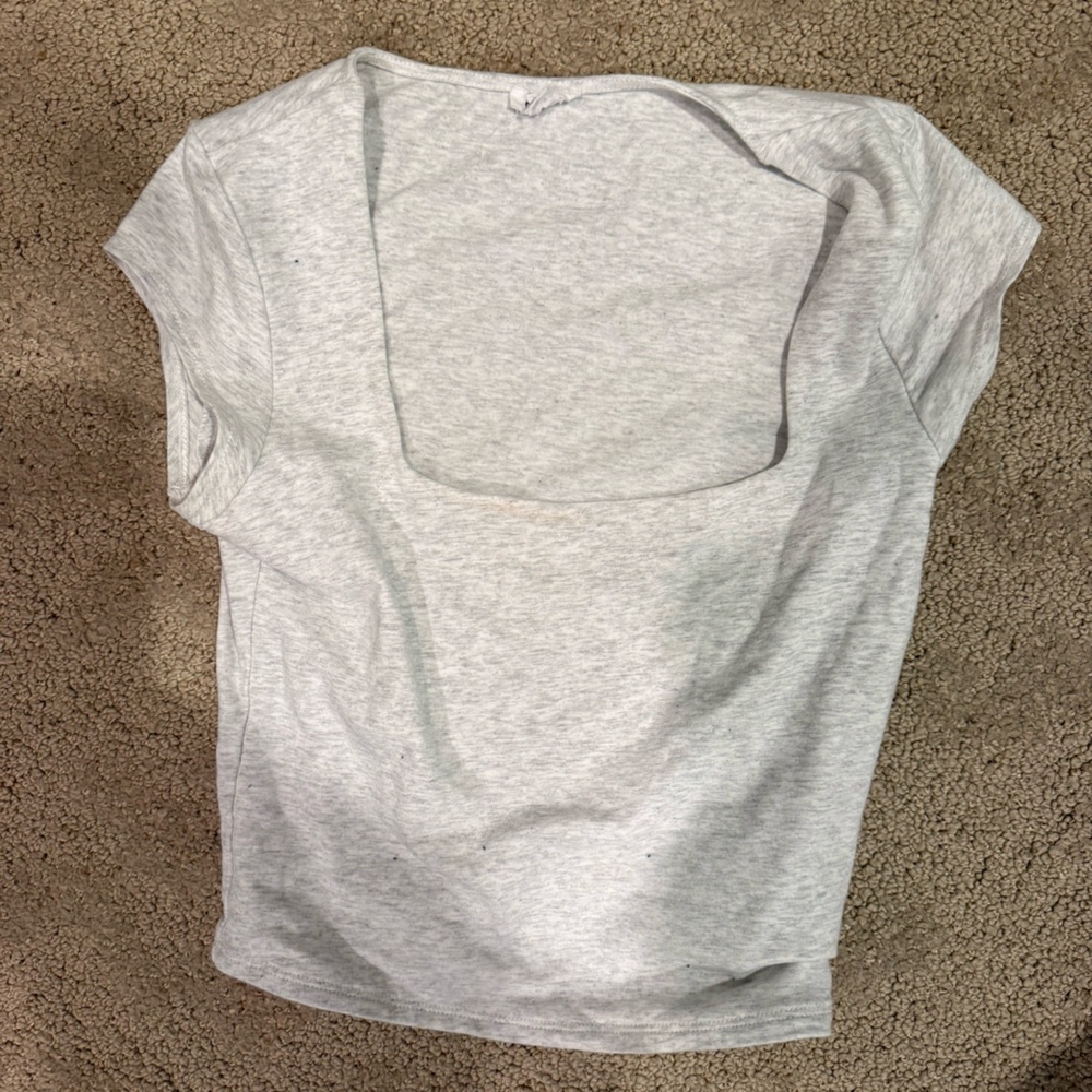 Grey garage square neck short sleeve